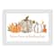 Autumn Leaves and Pumpkins Please White Framed Print Under Plexiglass